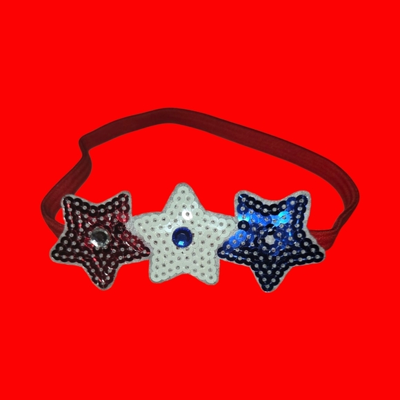 Starry Sequin Headband - Red, White, and Blue - Picture 1 of 3